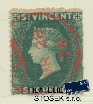 St. Vincent známky SG 19b - Červené razítko - Kzy