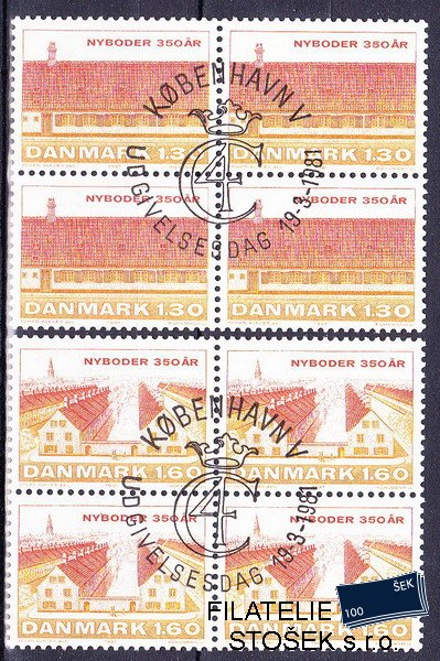 Dánsko známky Čtyřbloky Mi 728-9