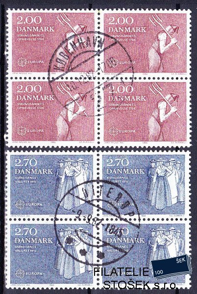 Dánsko známky Čtyřbloky Mi 749-50
