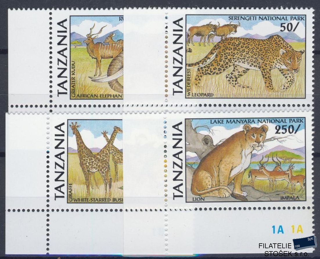 Tanzania známky Mi 885,87,88,890 - NK - Fauna