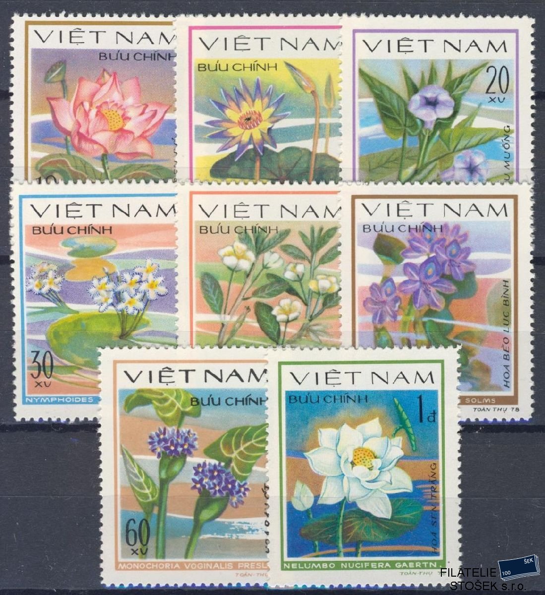 Vietnam známky Mi 1077-84 - Kytky
