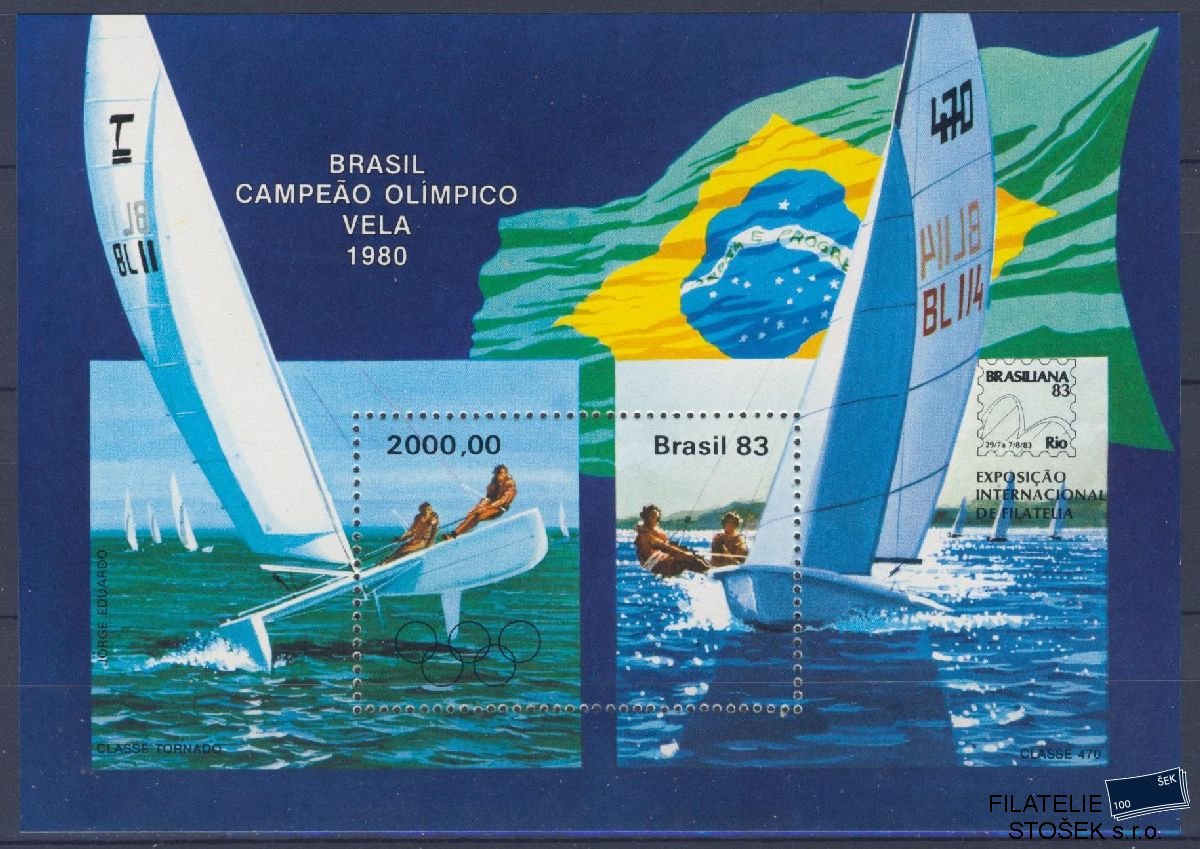 Brazílie známky Mi Blok 58 - OH 1984
