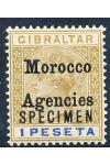 Marocco agen. známky Mi 007 II Specimen