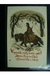 Vojenská pohlednice - Voják na koni - pohlednice + los 1915