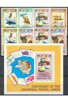 Bhutan známky Mi 592-99 + Bl 66