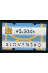 Slovensko známky AT I hodnota 5,50 Sk DV posun žluté spodní kresby nahoru