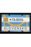 Slovensko známky AT I hodnota 13 Sk DV posun žluté barvy vlevo nahoře