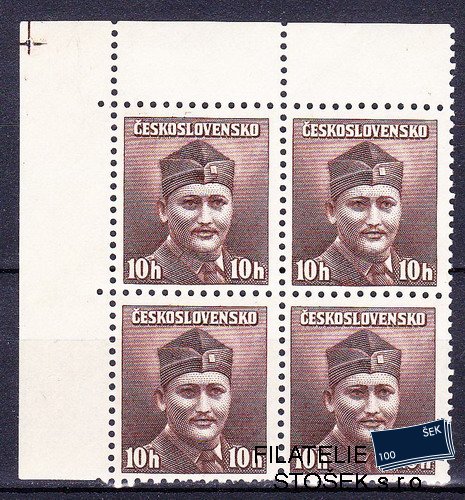 ČSSR známky 388 Čtyřblok rohový