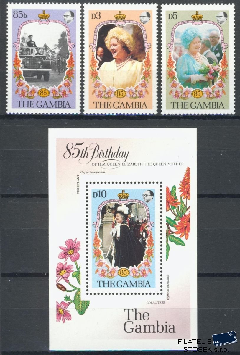 Gambia známky Mi 562-4+Bl.14