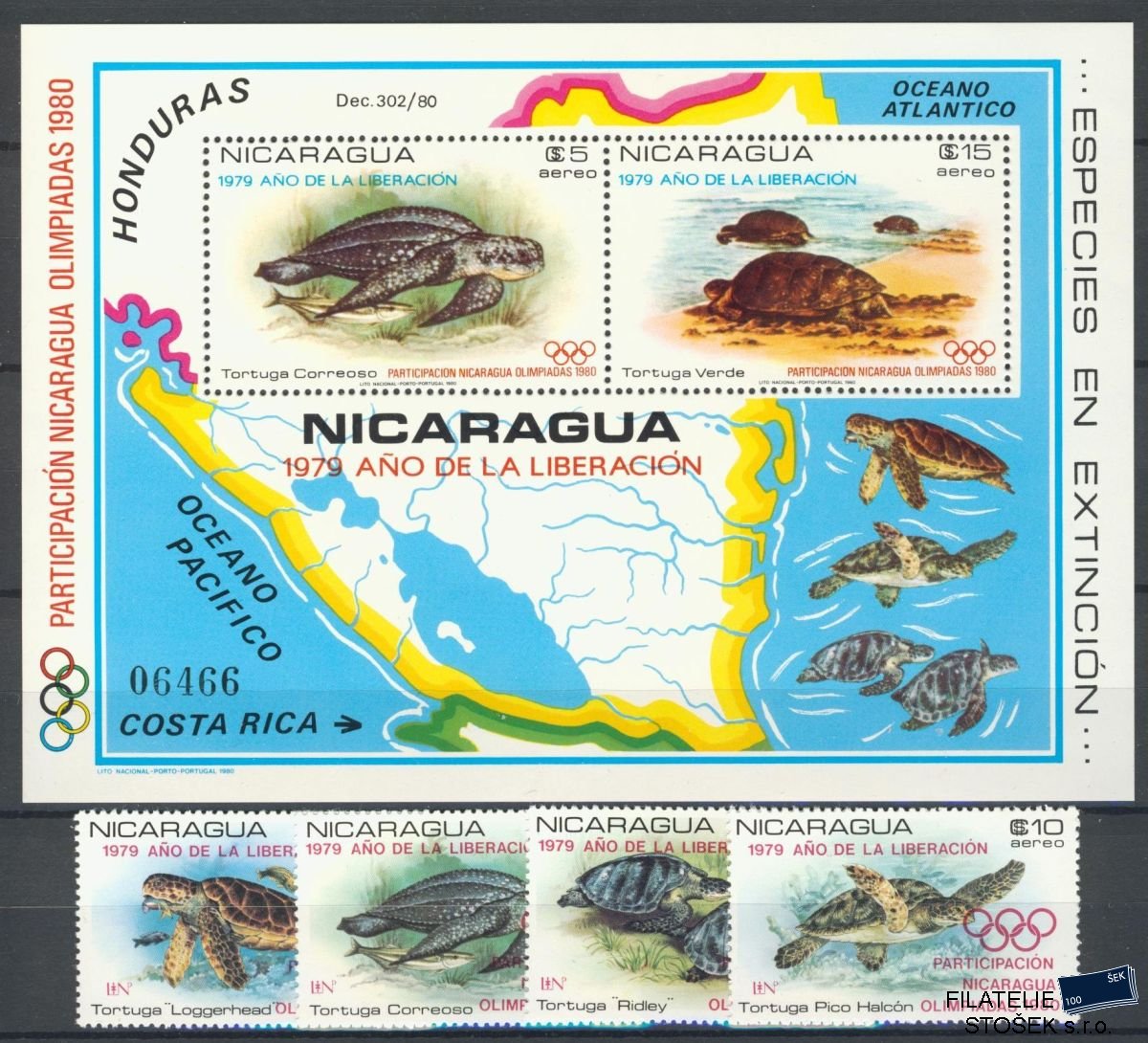 Nicaragua známky Mi 2099-2102+Bl.114