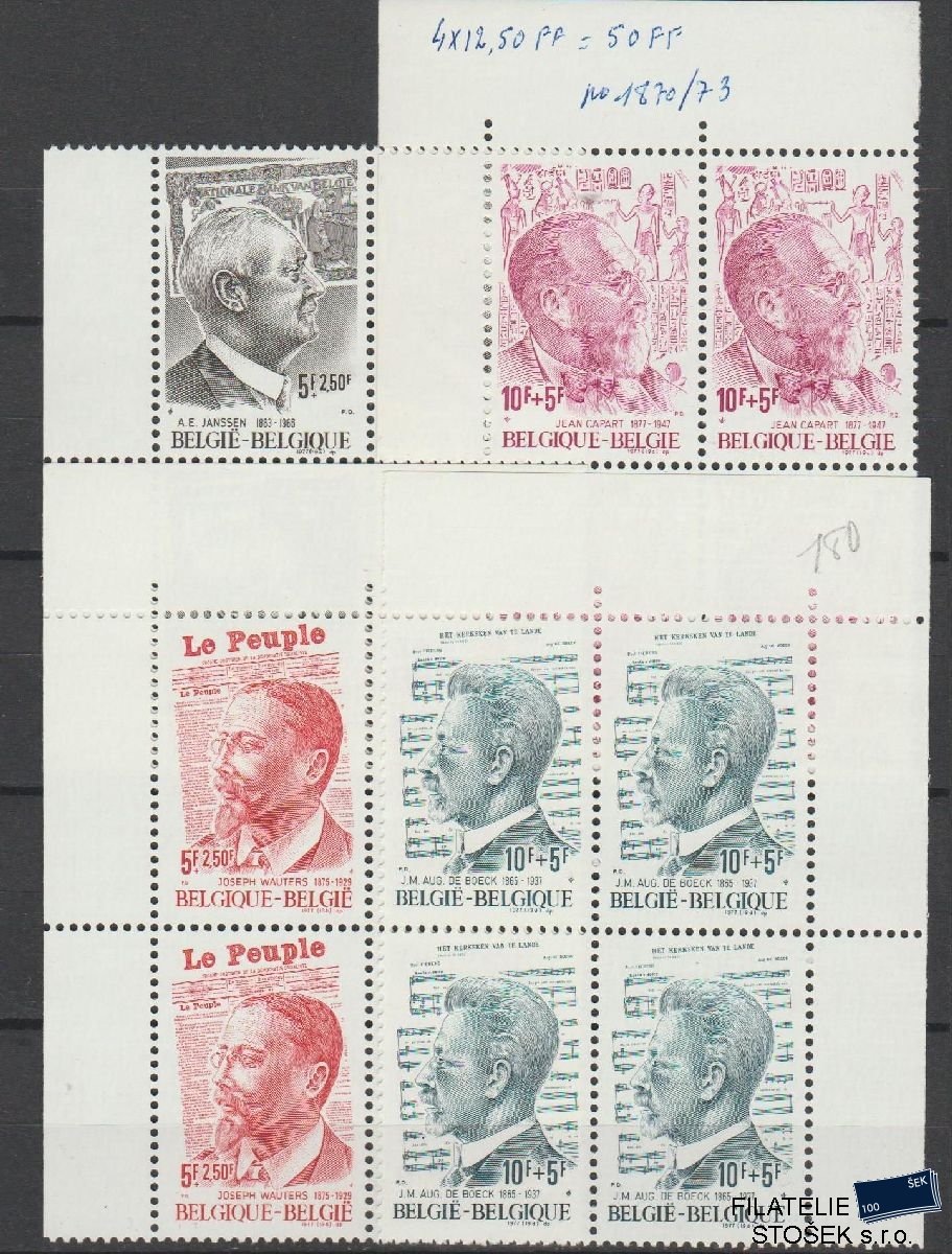 Belgie známky Mi 1929-32 4 Blok