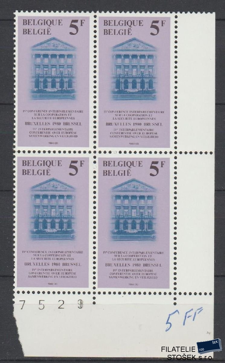 Belgie známky Mi 2026 4 Blok