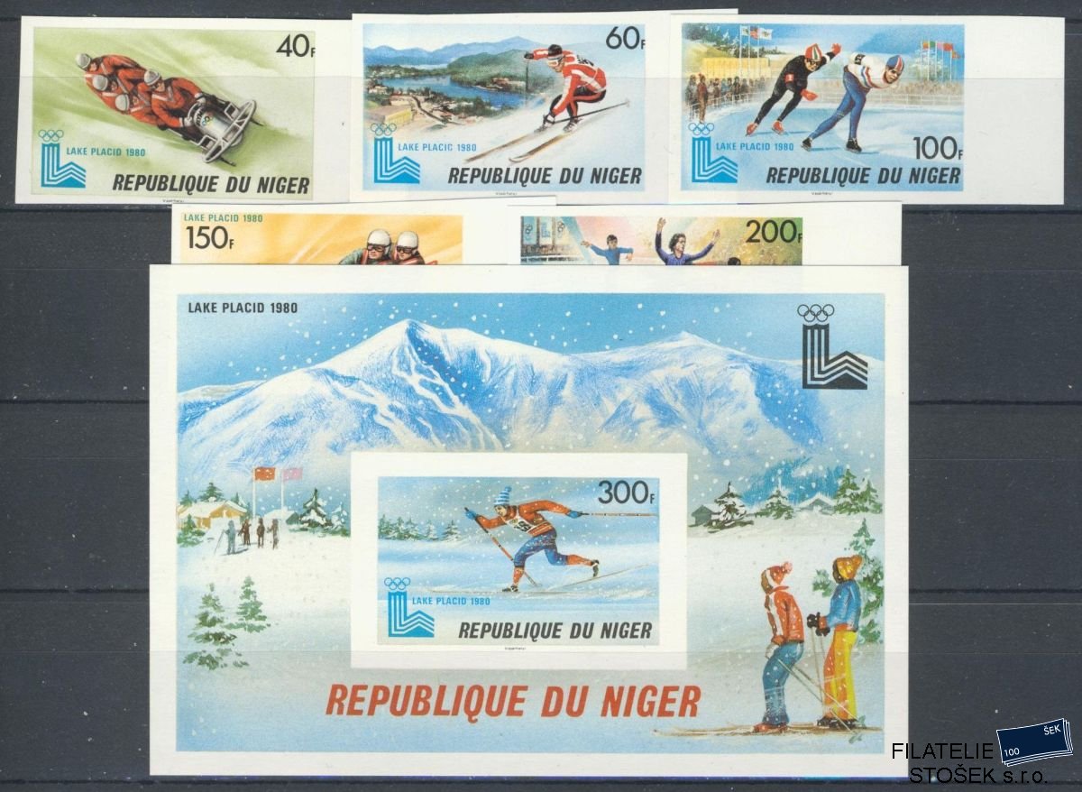 Niger známky Mi 0685-9+Bl.26 Nezoubkované