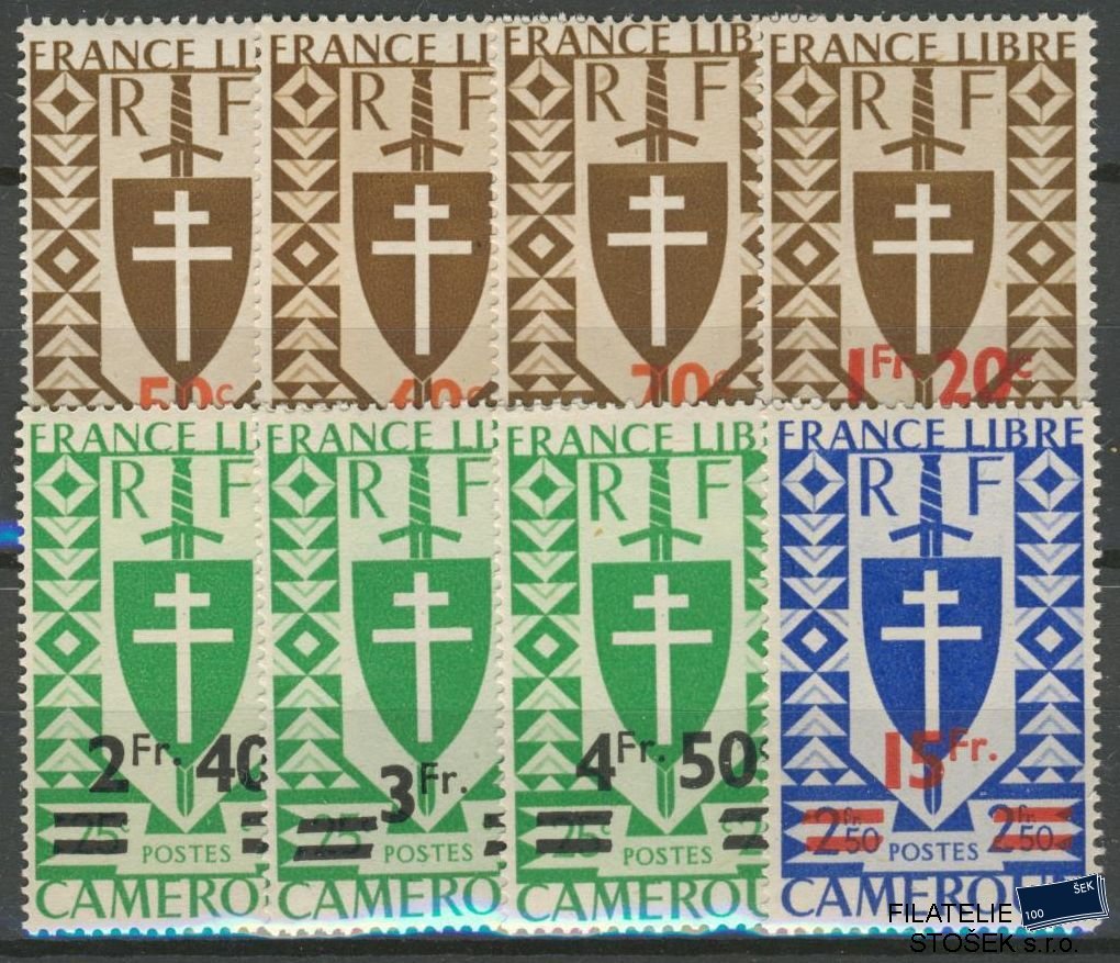 Cameroun známky 1945 Londres-přetisk