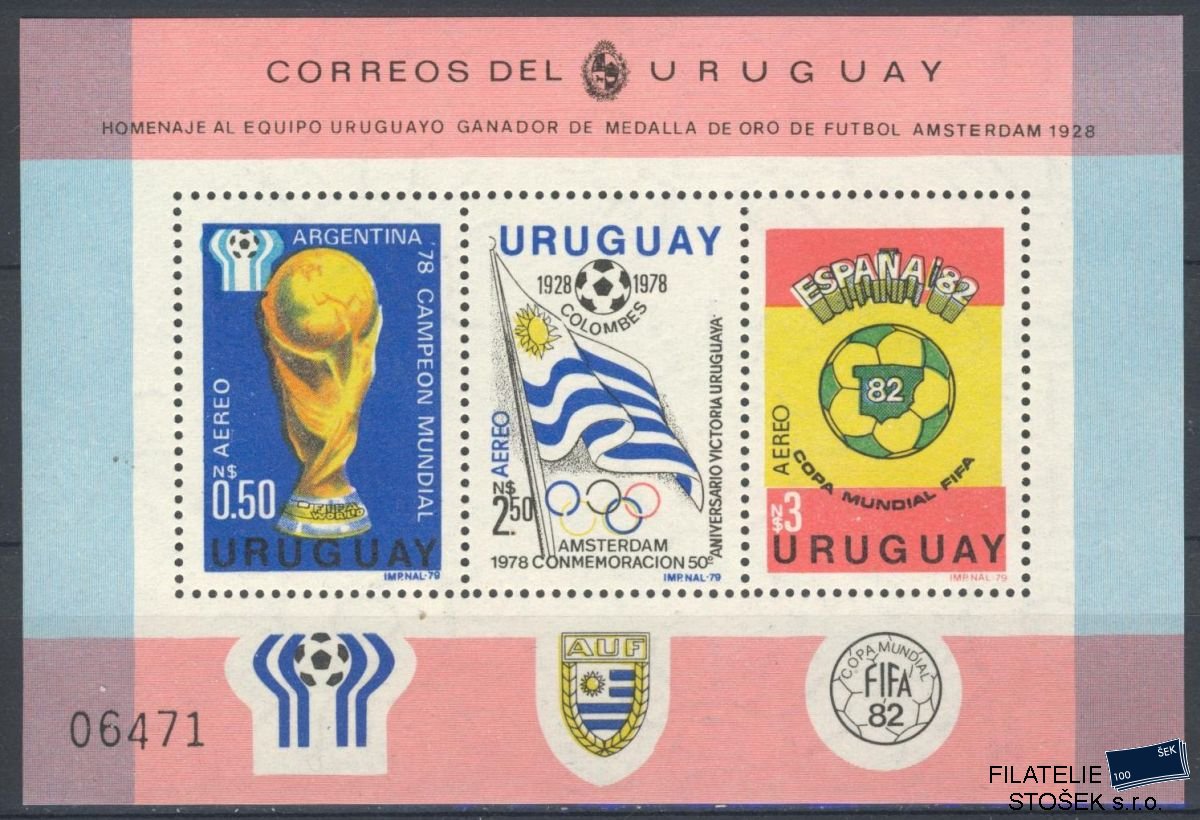 Uruguay známky Mi 1542-4 (Bl.44)