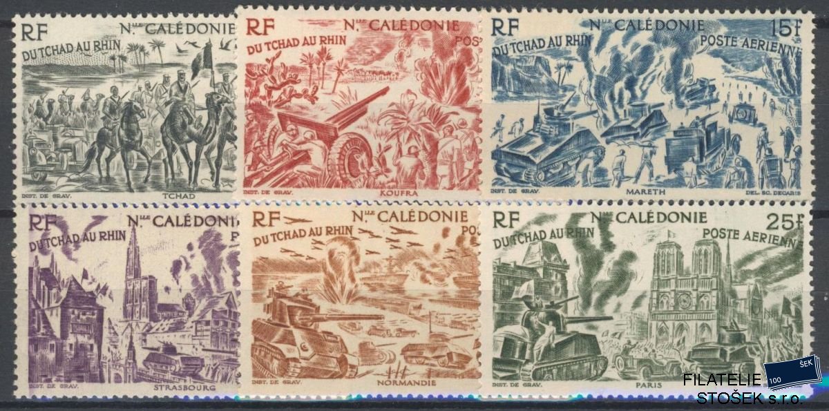 N. Calédonie známky 1946 Tchad du Rhin