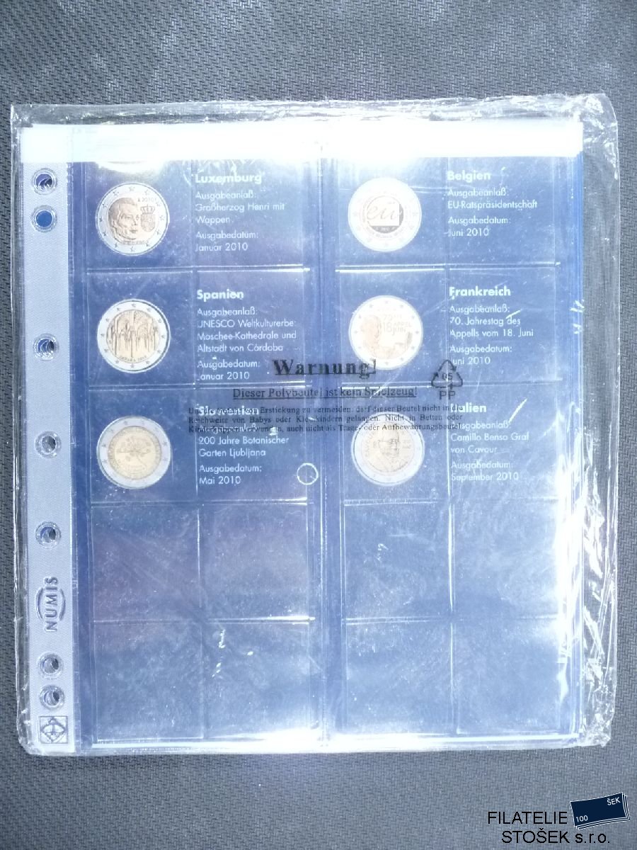 Listy na mince - Pamětní 2€ 2010