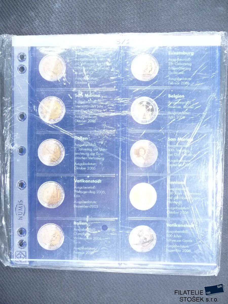 Listy na mince - Pamětní 2€ 2005-6