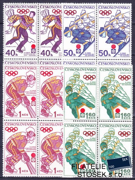 ČSSR známky 1938-41 Čtyřbloky