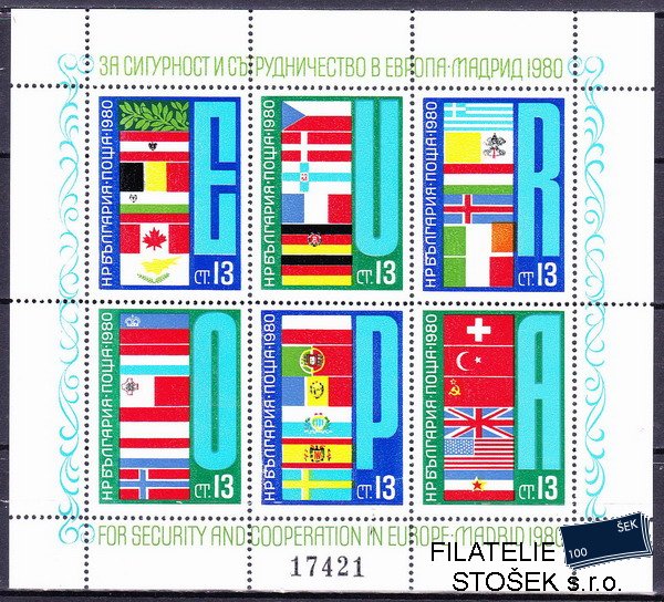 Bulharsko známky Mi 2869-74 (Bl.100)