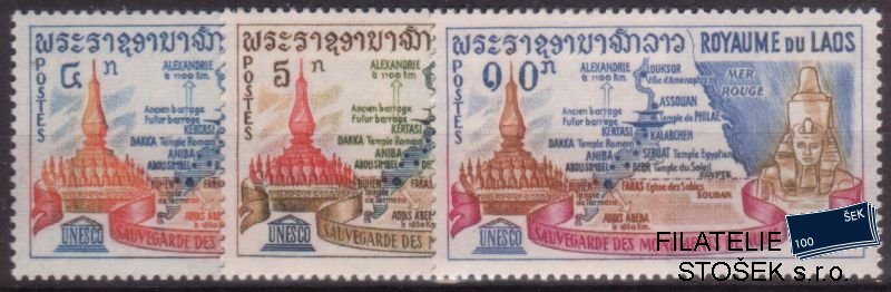 Laos známky Mi 0136-8+Bl.33
