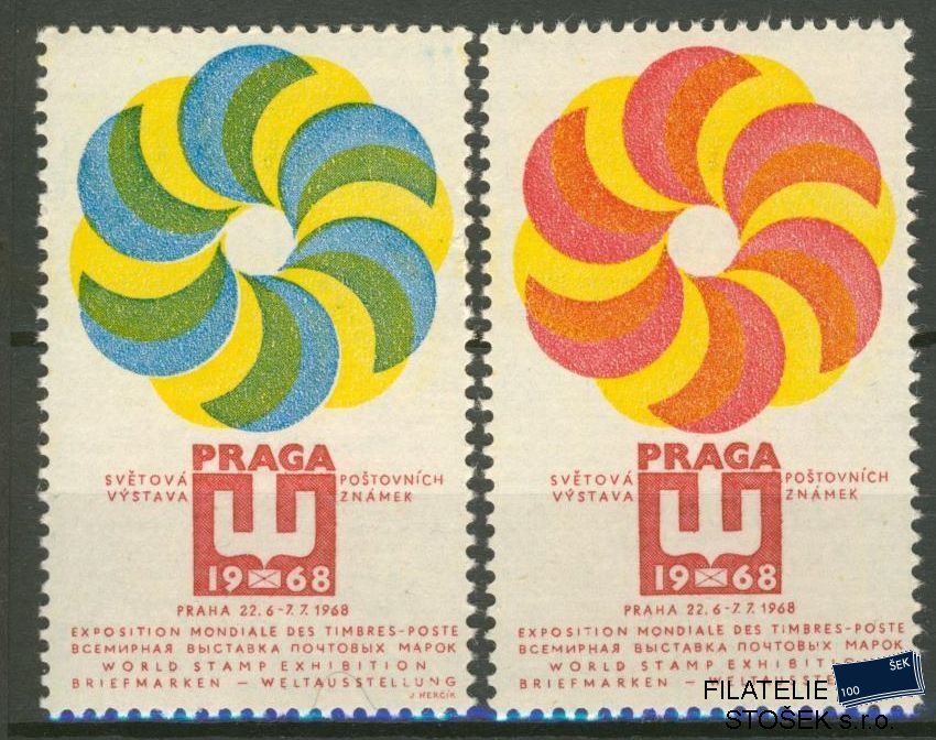 ČSSR zálepky - Praga 1968 2 ks