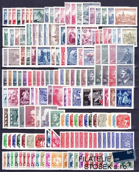 Protektorát známky kompletní sbírka mimo 1-19 na kartičce A 5
