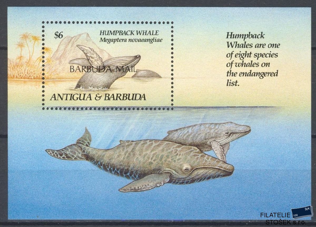 Barbuda známky Mi Blok 215 - Ryby