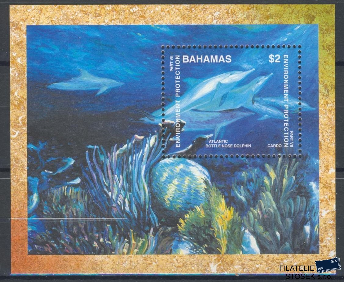 Bahamas známky Mi Blok 96 - Ryby