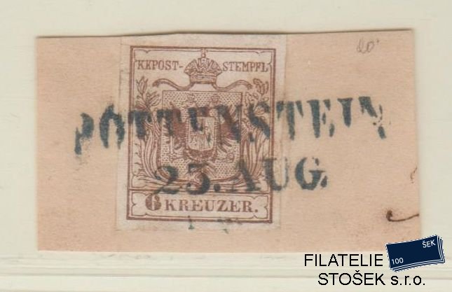 Rakousko známky Mi 4 Modré razítko Pottenstein - Punkte