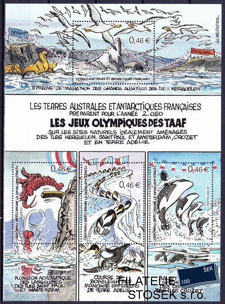 Antarktida francouzská známky Mi 487-90 (Bl.7)