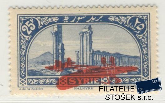 Sýrie známky Yv PA 42 KVP Svíti  Převrácený přetisk