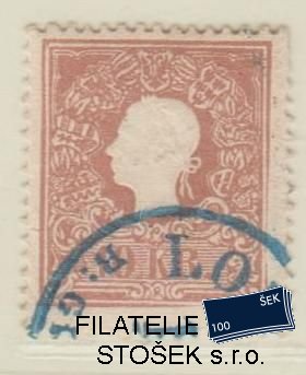 Rakousko známky Mi 14 - Modré razítko