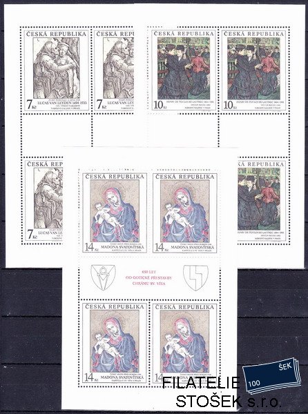 Česká republika známky 57-59 PL na kartičce A 5