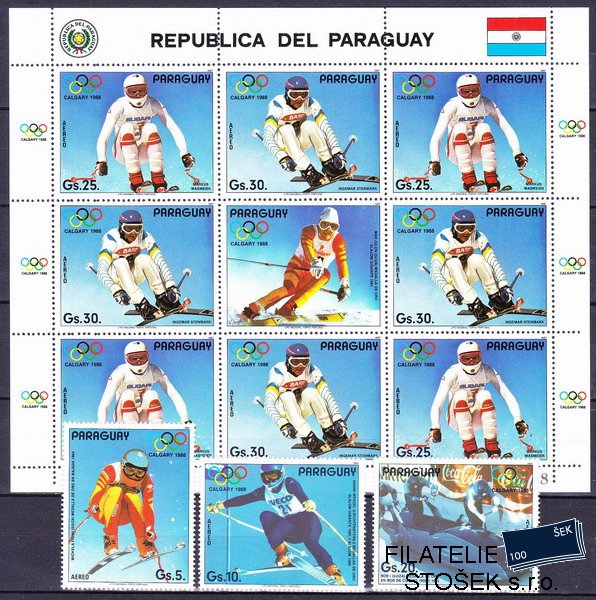 Paraguay známky Mi 4111-5+ Klb.