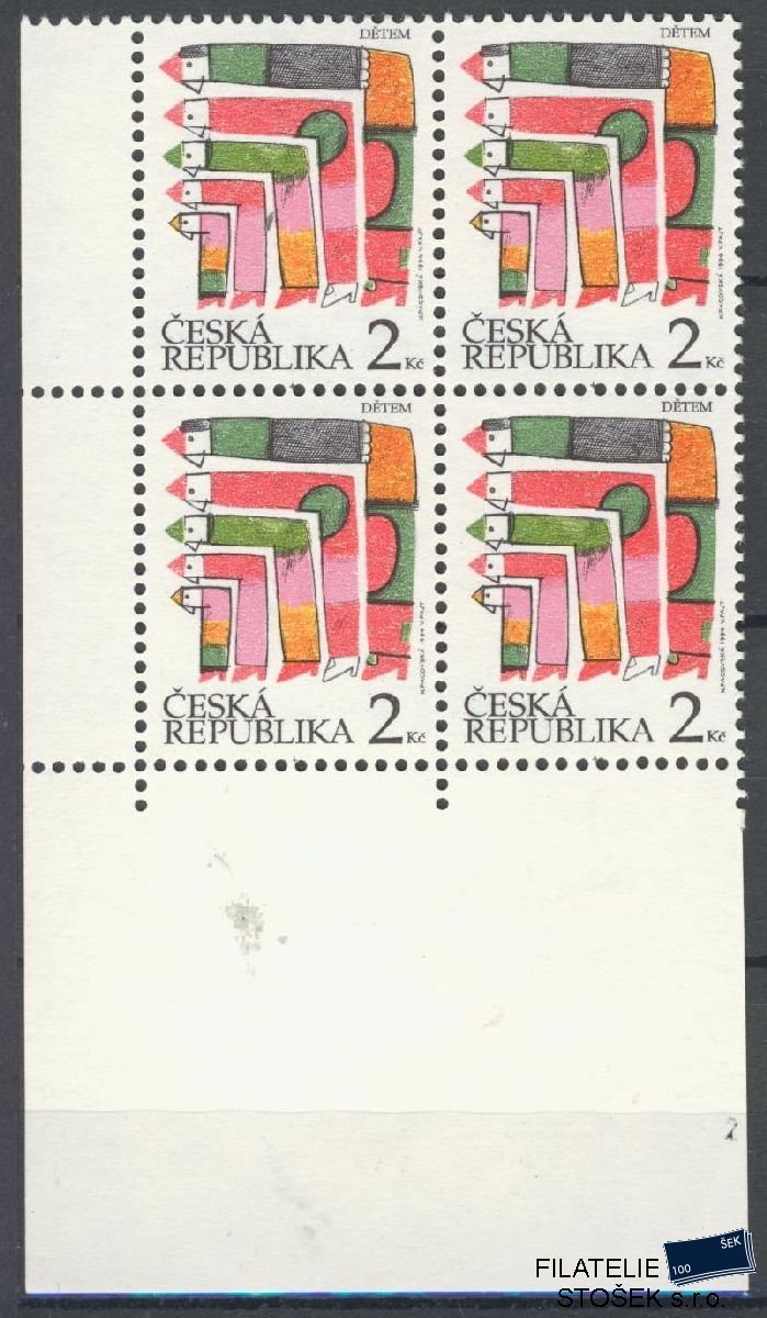 Česká republika známky 41 4 Blok Rohový