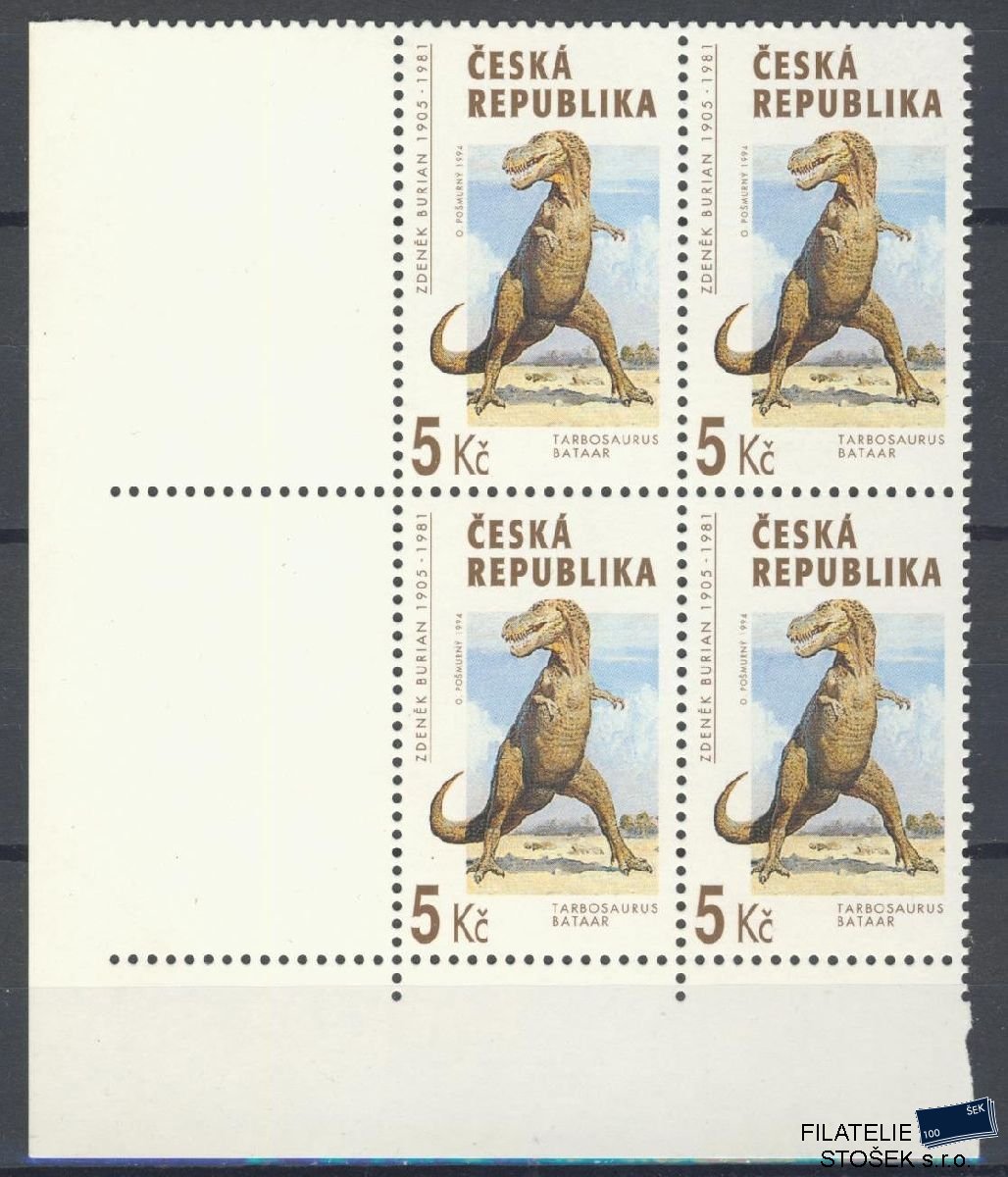 Česká republika známky 44 4 Blok Rohový