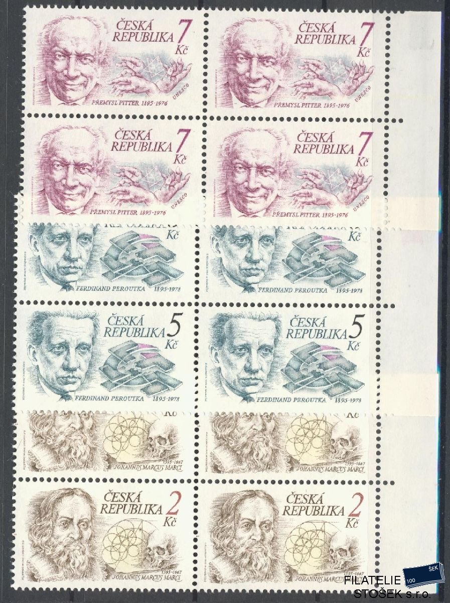 Česká republika známky 64-66 4 Bloky