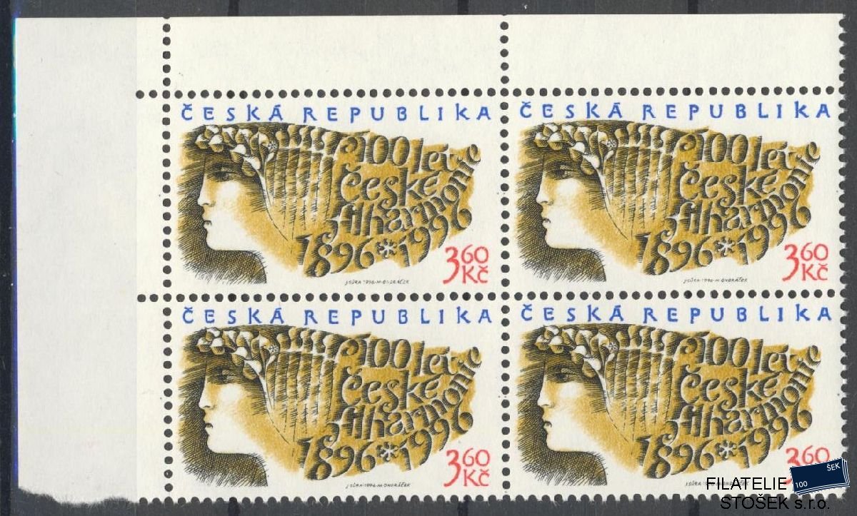 Česká republika známky 100 4 Blok Rohový