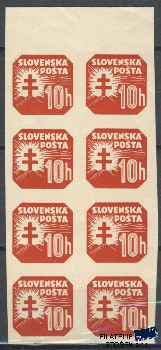 Slovensko známky NV 14 8 blok krajový-svislý rastr