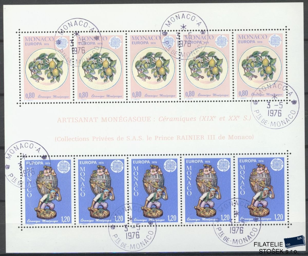 Monako známky Mi 1230-1 (Bl.10)