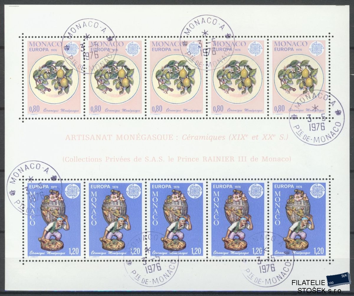 Monako známky Mi 1230-1 (Bl.10)