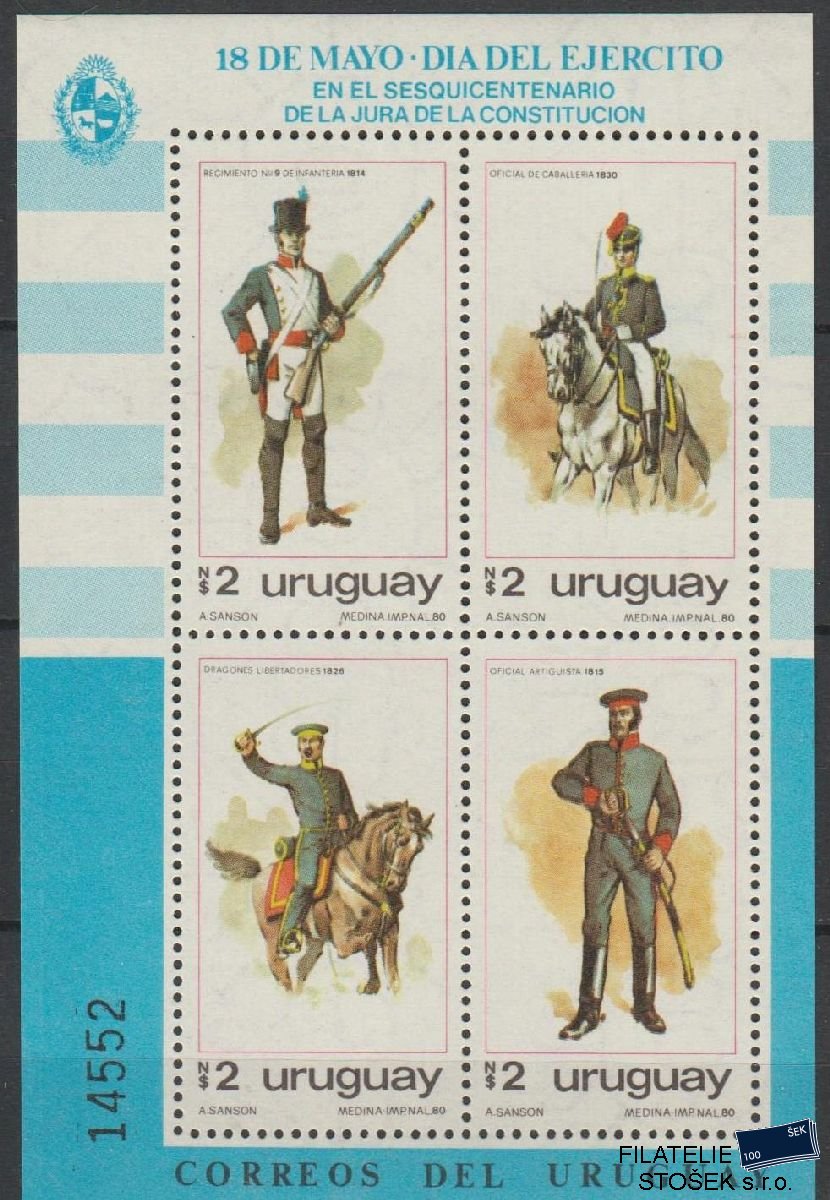 Uruguay známky Mi Blok 48