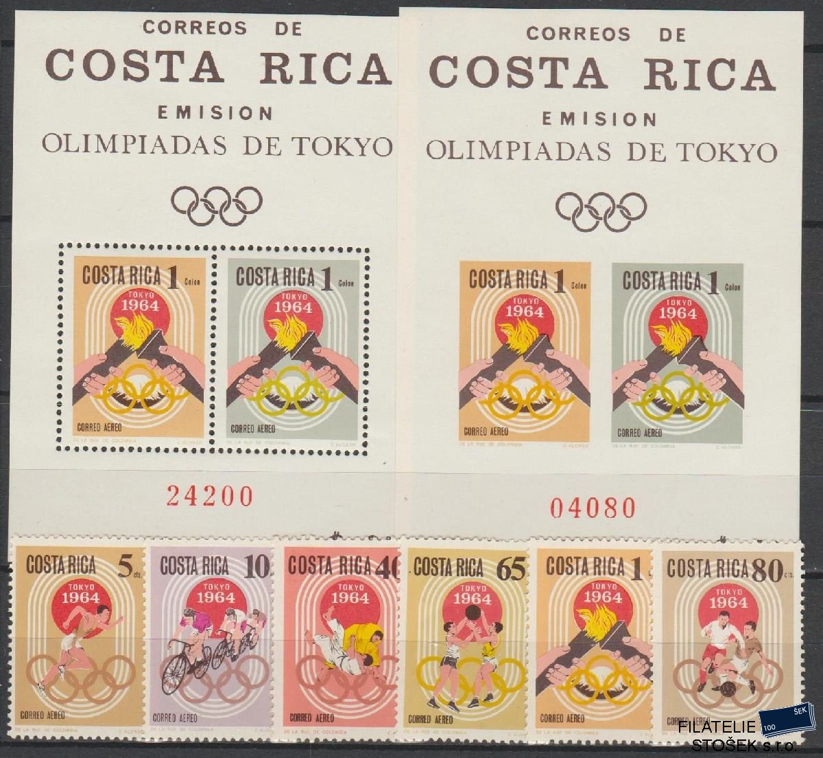 Costa Rica známky Mi 668-73 + Bl 7A+B