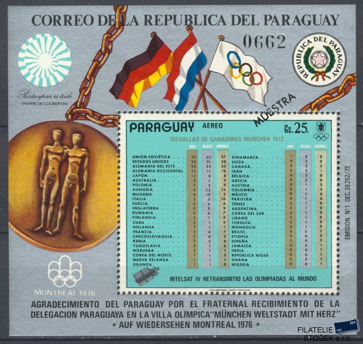 Paraguay známky Mi Blok 199