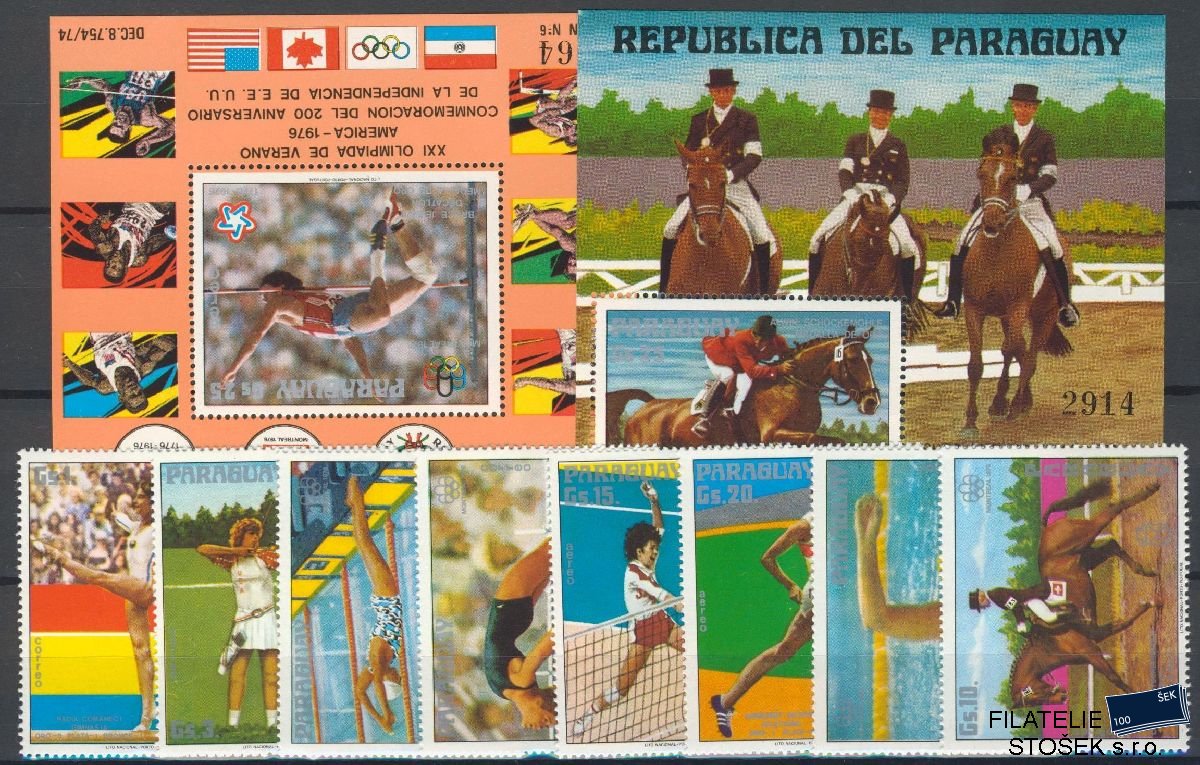 Paraguay známky Mi 2863-70 + Bl 288-290