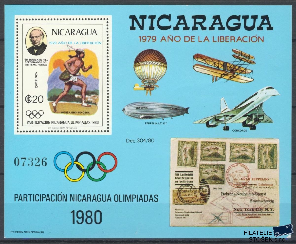 Nicaragua známky MI Blok 111