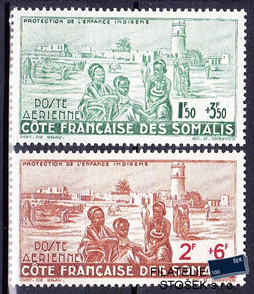 Cote des Somalis známky 1942 P.E.I.Q.I.
