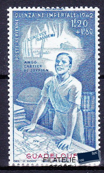 Guadeloupe známky 1942 P.E.I.Q.I.