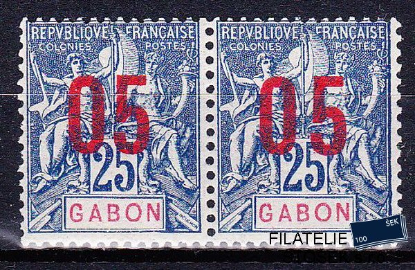 Gabon známky Yv 70+70A spojené typy
